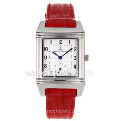 Jaeger-Lecoultre Reverso White Dial with Red Leather Strap