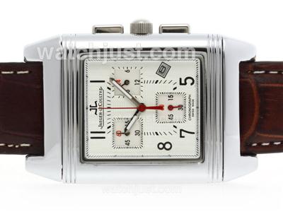 Jaeger-Lecoultre Reverso Working Chronogragh with White Dial-Leather Strap