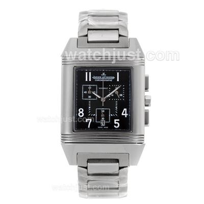Jaeger-Lecoultre Reverso Working Chronograph with Black Dial-S/S