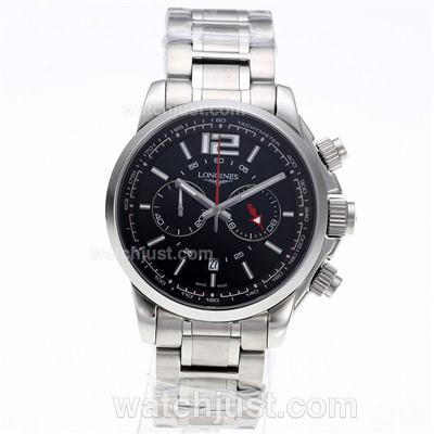 Longines Admiral Working Chronograph with Black Dial S/S