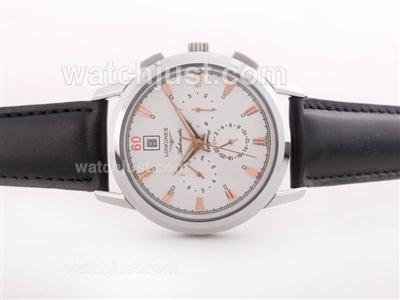 Longines Conquest Automatic White Dial with RG Stick Marking
