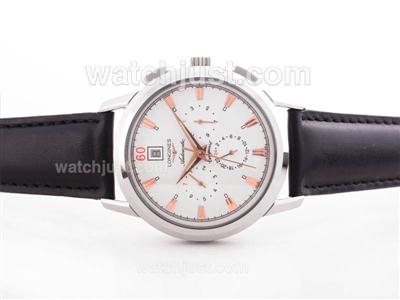 Longines Conquest Automatic with White Dial-Rose Gold Markers