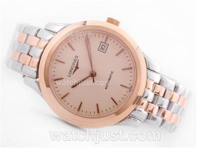 Longines Flagship Automatic Two Tone Champagne Dial with Stick Marking