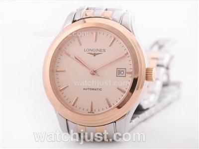 Longines Flagship Automatic Two Tone Champagne Dial with Stick Marking