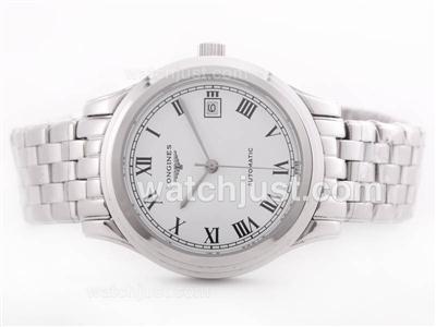 Longines Flagship Automatic with White Dial-Roman Marking S/S