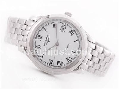 Longines Flagship Automatic with White Dial-Roman Marking S/S