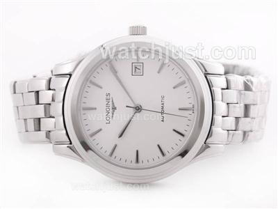 Longines Flagship Automatic with White Dial-Stick Marking S/S