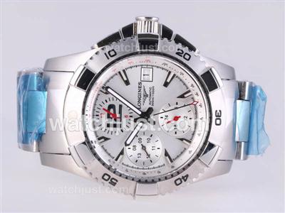 Longines Hydroconquest V Automatic with White Dial-Same Chassis As 7750-High Quality