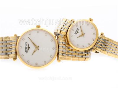 Longines La Grande Classique Swiss ETA Movement Two Tone Diamond Marking-Couple Watch