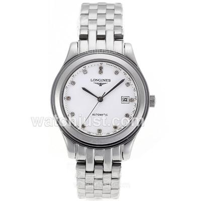 Longines Master Collection Automatic Diamond Markers with White Dial S/S-Sapphire Glass