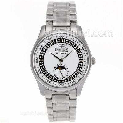 Longines Master Collection Automatic Diamond Markers with White Dial S/S
