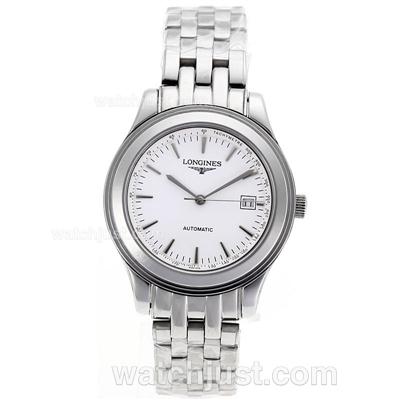 Longines Master Collection Automatic Stick Markers with White Dial S/S-Sapphire Glass