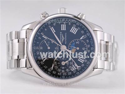 Longines Master Collection Chronograph Asia Valjoux 7751 Movement with Black Dial
