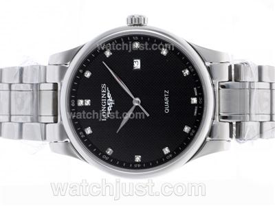 Longines Master Collection Diamond Markers with Black Dial S/S