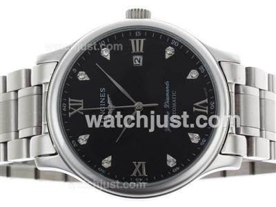 Longines Master Collection Yenuine Diamands Automatic with Black Dial S/S