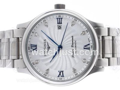 Longines Master Collection Yenuine Diamands Automatic with White Dial S/S