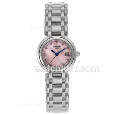 Longines PrimaLuna Diamond Markers with Pink MOP Dial-Couple Watch