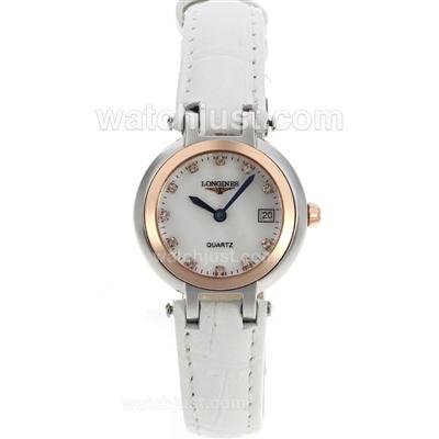 Longines PrimaLuna Two Tone Case Diamond Markers with MOP Dial-Lady Size