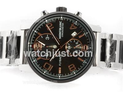 Montblanc Classic Flyback Automatic Black Dial with Rose Gold Marking -PVD Bezel