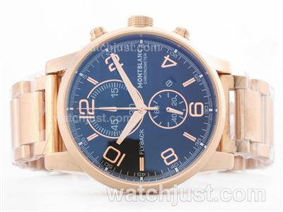 Montblanc Flyback Working Chronograph Full Rose Gold with Black Dial