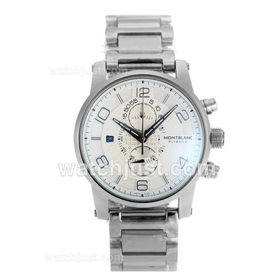 Montblanc Flyback Working Chronograph with White Dial S/S
