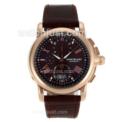 Montblanc Star Automatic Rose Gold Case with Brown Dial-Leather Strap