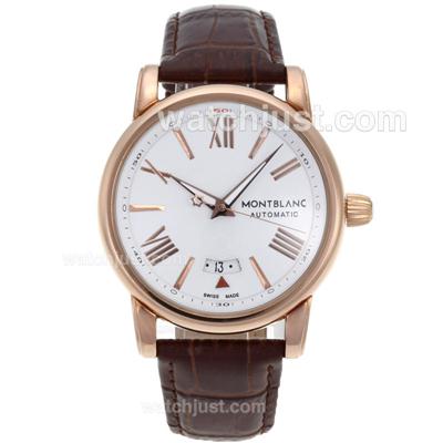 Montblanc Star Automatic Rose Gold Case with White Dial-18K Plated Gold Movement