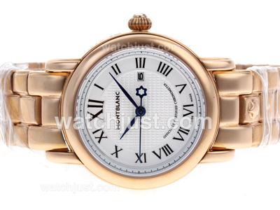 Montblanc Star Full Rose Gold with White Dial-Lady Size