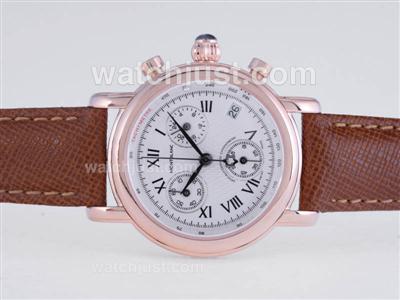 Montblanc Star Working Chronograph Rose Gold Case with White Dial-Lady Size
