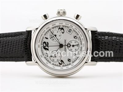 Montblanc Star Working Chronograph White Dial with Black Marking & Strap-Lady Size