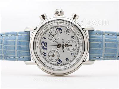 Montblanc Star Working Chronograph White Dial with Blue Marking -Lady Size