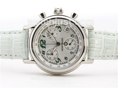 Montblanc Star Working Chronograph White Dial with Green Marking -Lady Size