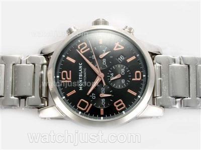 Montblanc Time Walker Automatic Rose Gold Marking with Black Dial Same Chassis As 7750 Version-High Quality