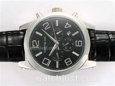 Montblanc Time Walker Automatic with Black Dial-Leather Strap