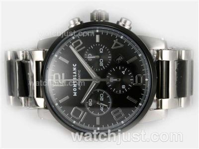 Montblanc Time Walker PVD Chronograph Swiss Valjoux 7750 Movement with Black Dial