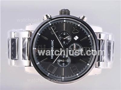 Montblanc Time Walker Working Chronograph with Black Dial-Authentic Ceramic Bezel