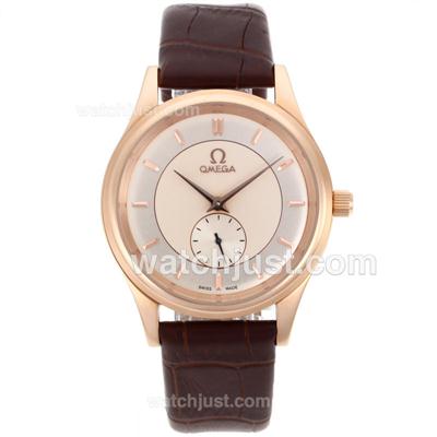 Omega Classic Automatic Rose Gold Case with Champagne Dial-18K Plated Gold Movement