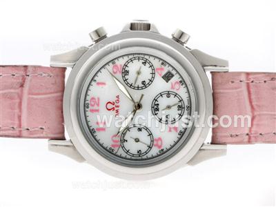 Omega Classic Chronograph with MOP Dial-Lady Size