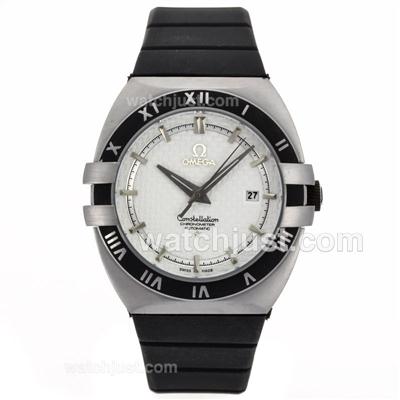 Omega Constellation Automatic with White Carbon Fibre Style Dial-Rubber Strap