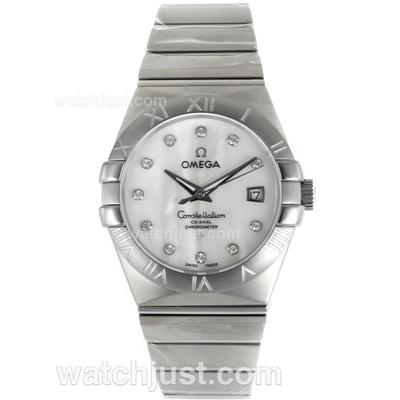 Omega Constellation Co-Axial Swiss ETA 2824 Movement Diamond Markers with MOP Dial-S/S