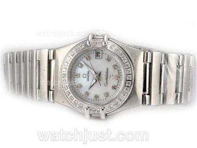 Omega Constellation Diamond Bezel and Marking with MOP Dial