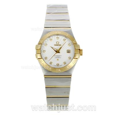 Omega Constellation Swiss ETA 2671 Movement Two Tone with White Dial