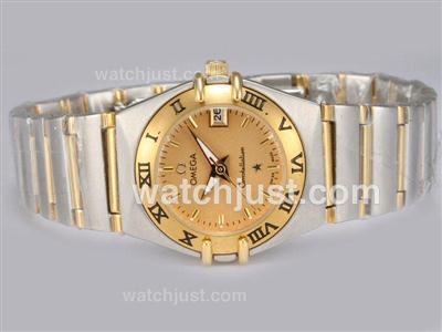 Omega Constellation Two Tone with Golden Dial