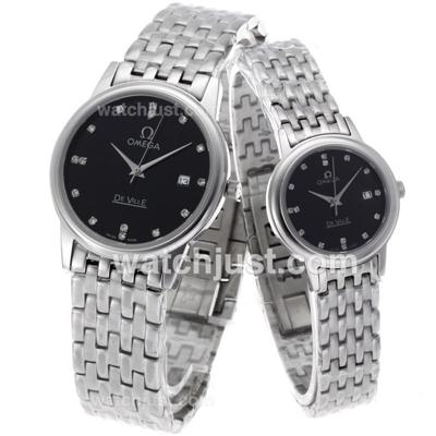 Omega De Ville Diamond Markers with Black Dial-Sapphire Glass
