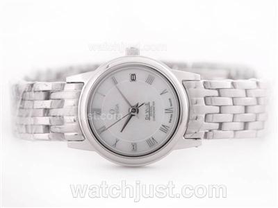 Omega De Ville Roman Marking with White Dial-Lady Size