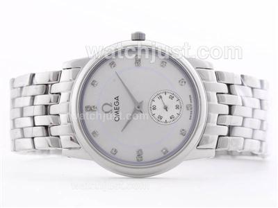 Omega De Ville White Dial with Diamond Marking-Lady Size