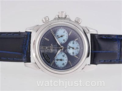 Omega De Ville Working Chronograph with Blue Dial and Strap- Lady Size