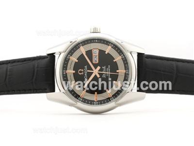 Omega Hour Vision Day-Date Automatic with Black Dial - Rose Gold Marking