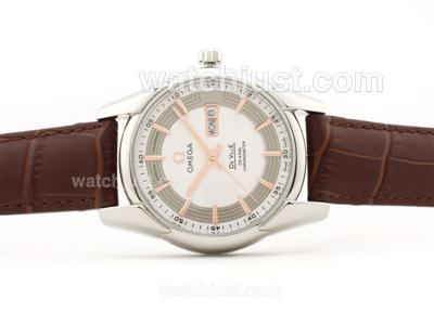 Omega Hour Vision Day-Date Automatic with White Dial - Rose Gold Marking