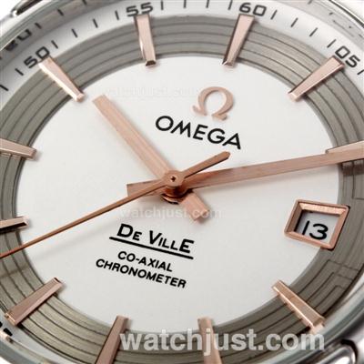 Omega Hour Vision See Thru Case Automatic with White Dial